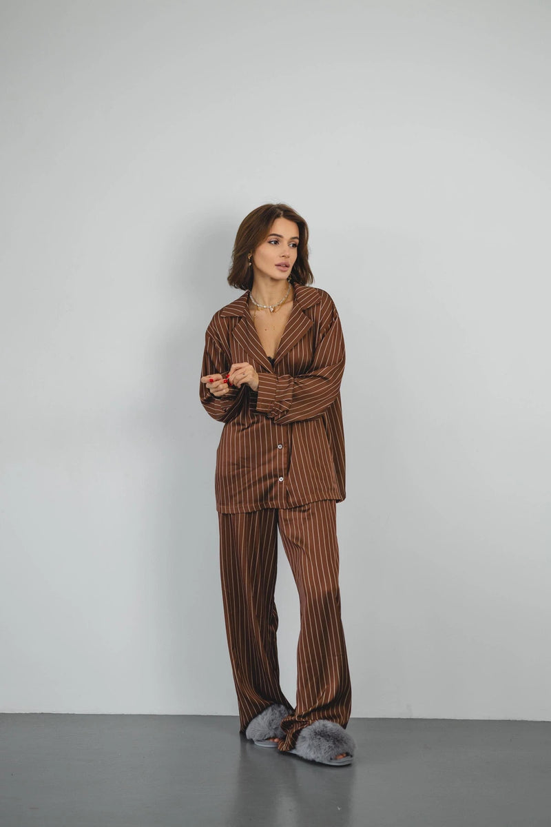Striped Silk Pajama Set