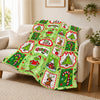 Festive Graphic Flannel Throw Blanket