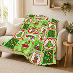 Festive Graphic Flannel Throw Blanket