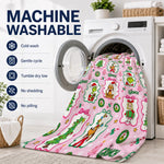 Festive Graphic Flannel Throw Blanket