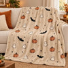 Ghost Pumpkin Flannel Fleece Blanket