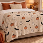 Ghost Pumpkin Flannel Fleece Blanket
