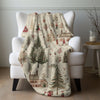Nostalgic Christmas Village Fleece Throw Blanket