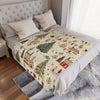 Nostalgic Christmas Village Fleece Throw Blanket