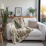 Nostalgic Christmas Village Fleece Throw Blanket