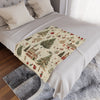 Nostalgic Christmas Village Fleece Throw Blanket