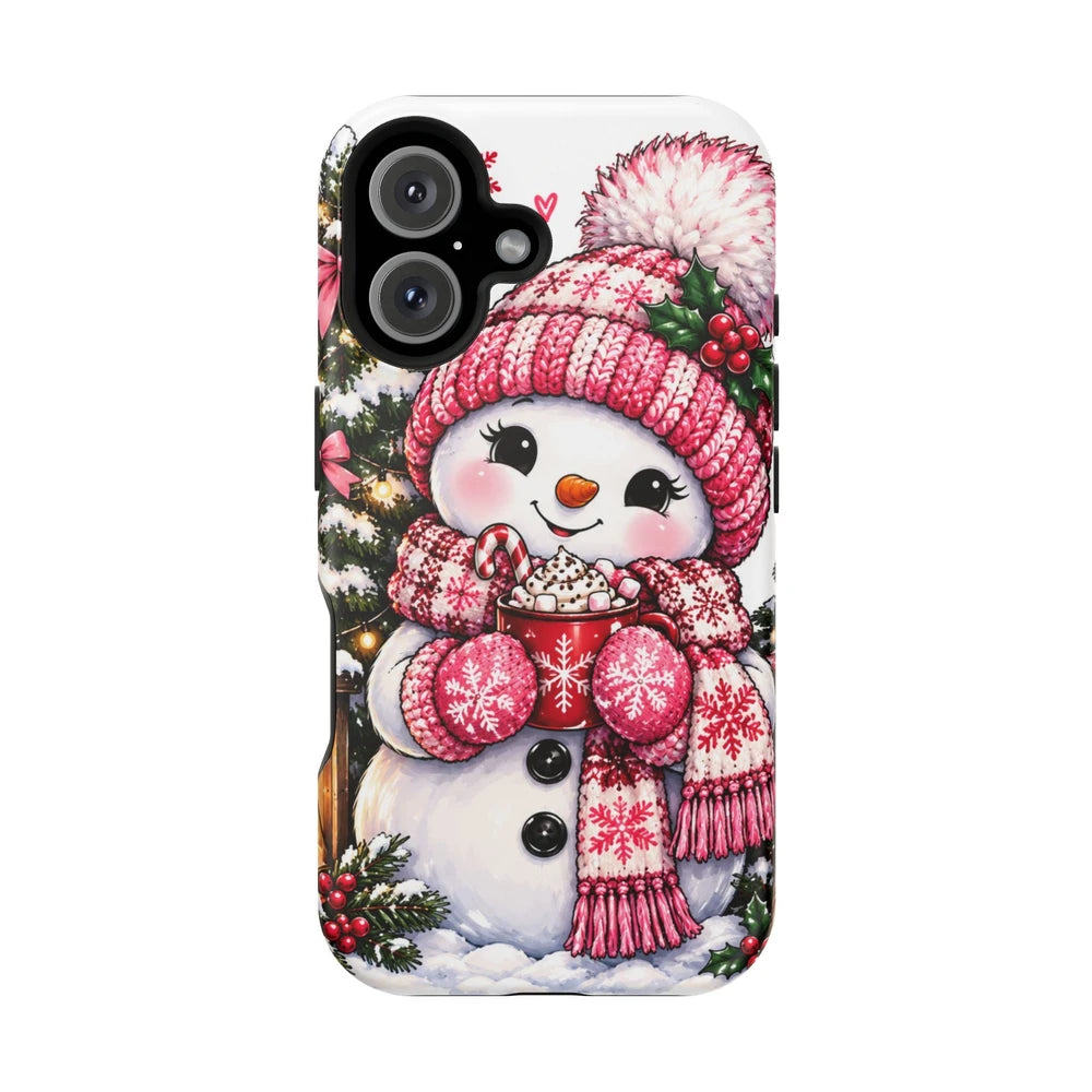 Cute Snowman Phone Case — Holiday Magnetic Impact-Resistant Case