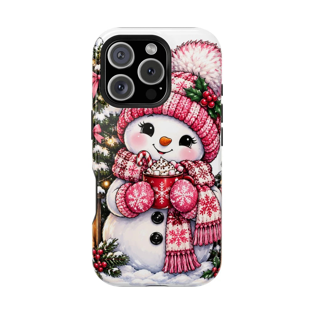 Cute Snowman Phone Case — Holiday Magnetic Impact-Resistant Case