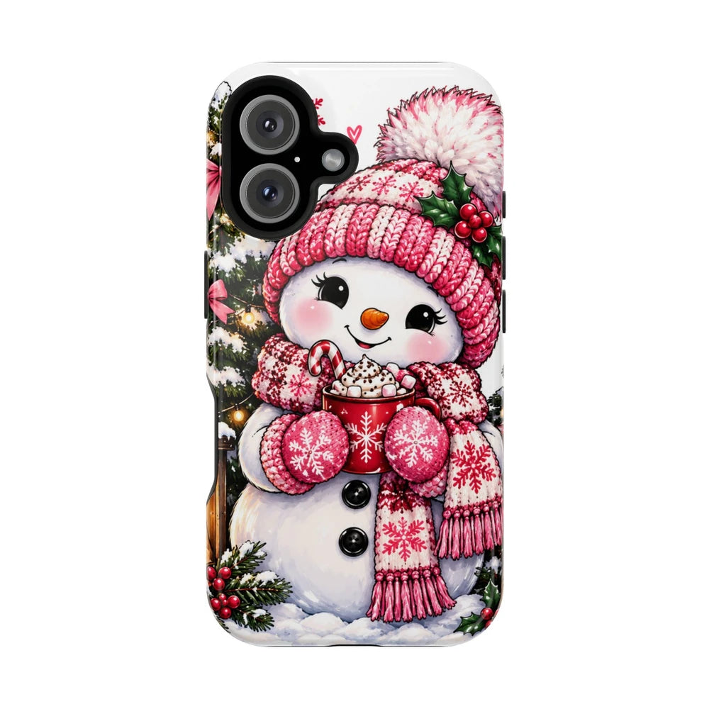 Cute Snowman Phone Case — Holiday Magnetic Impact-Resistant Case