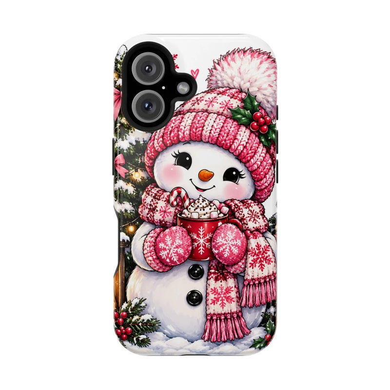 Cute Snowman Phone Case — Holiday Magnetic Impact-Resistant Case