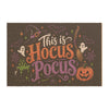 Hocus Pocus Doormat — Cute Halloween Welcome Mat with Ghosts, Pumpkin & Witch Broom