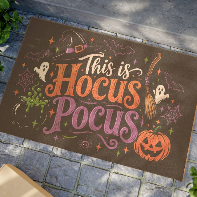 Hocus Pocus Doormat | Halloween Welcome Mat with Ghosts & Pumpkin ...