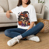 Halloween Skull T-Shirt — Witch Hat, Pumpkins & Ghosts Graphic Tee