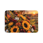 Sunflower Autumn Bath Mat Set — 3-Piece Fall Floral Bathroom Rugs