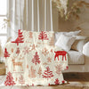 Festive Reindeer Sherpa Holiday Blanket