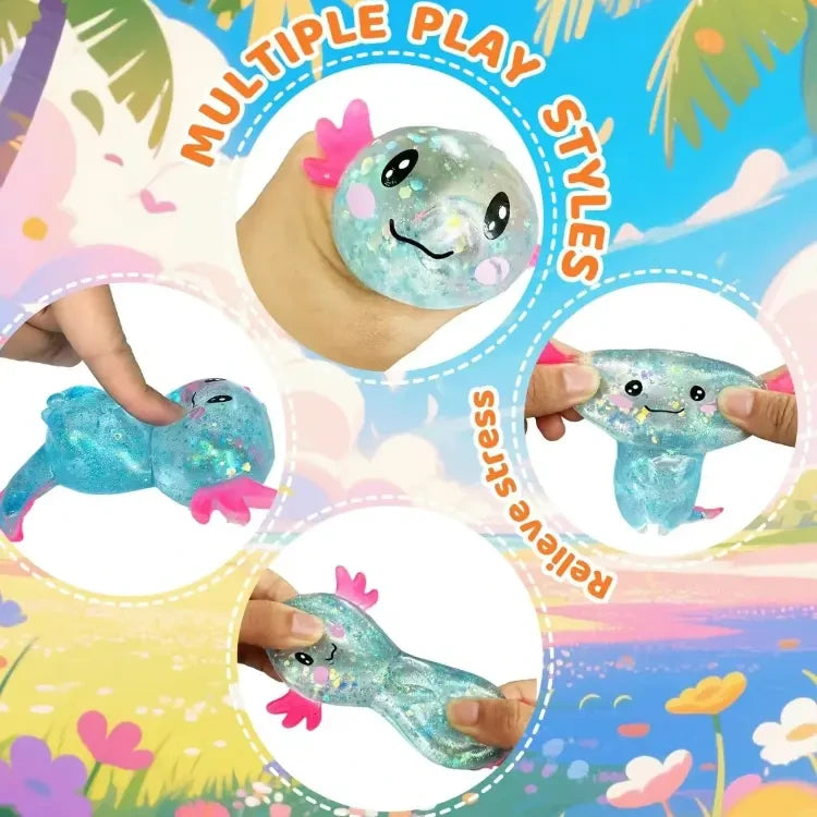 Glittery Stretchy Axolotl Fidget Toy