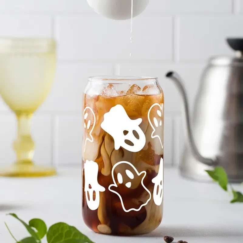 Ghostly Glass Iced Coffee Cup Set