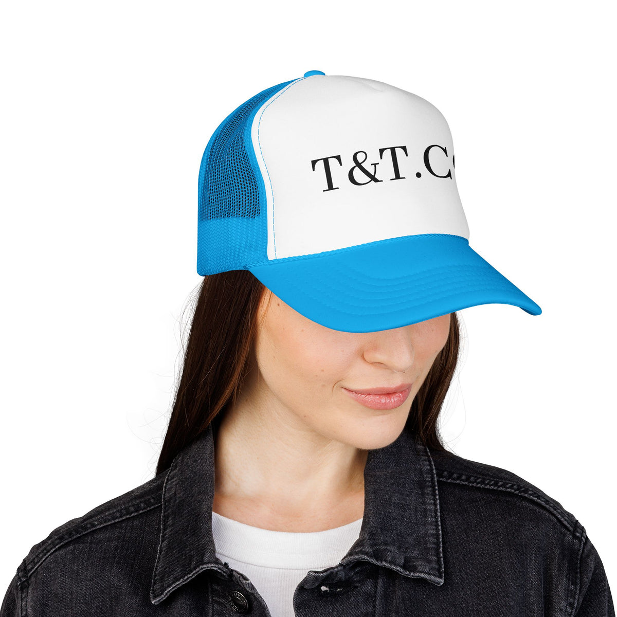 T&T.CO Foam Trucker Hat — Vintage Logo Mesh Baseball Cap