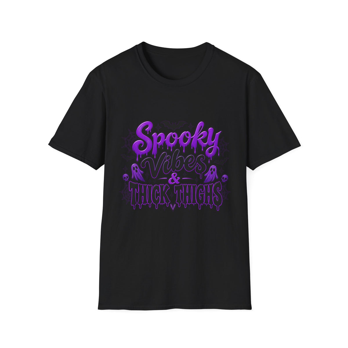 Spooky Vibes & Trick Thighs T-Shirt — Halloween Graphic Tee