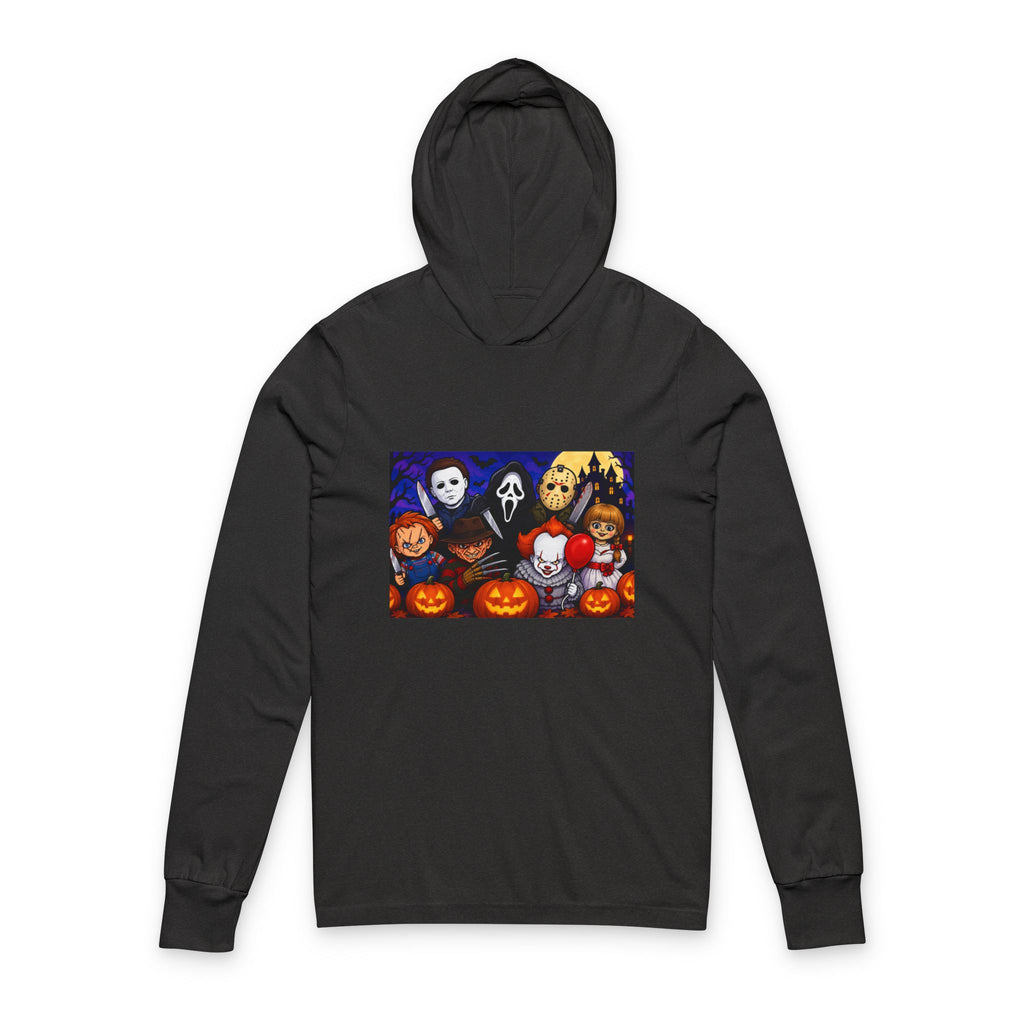Halloween Horror Mask Characters Hooded Long Sleeve Tee