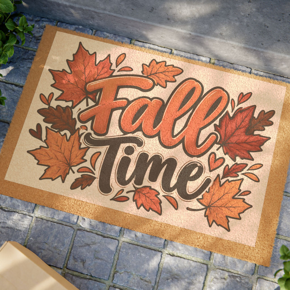 Fall Time Doormat – Autumn Leaves Welcome Mat
