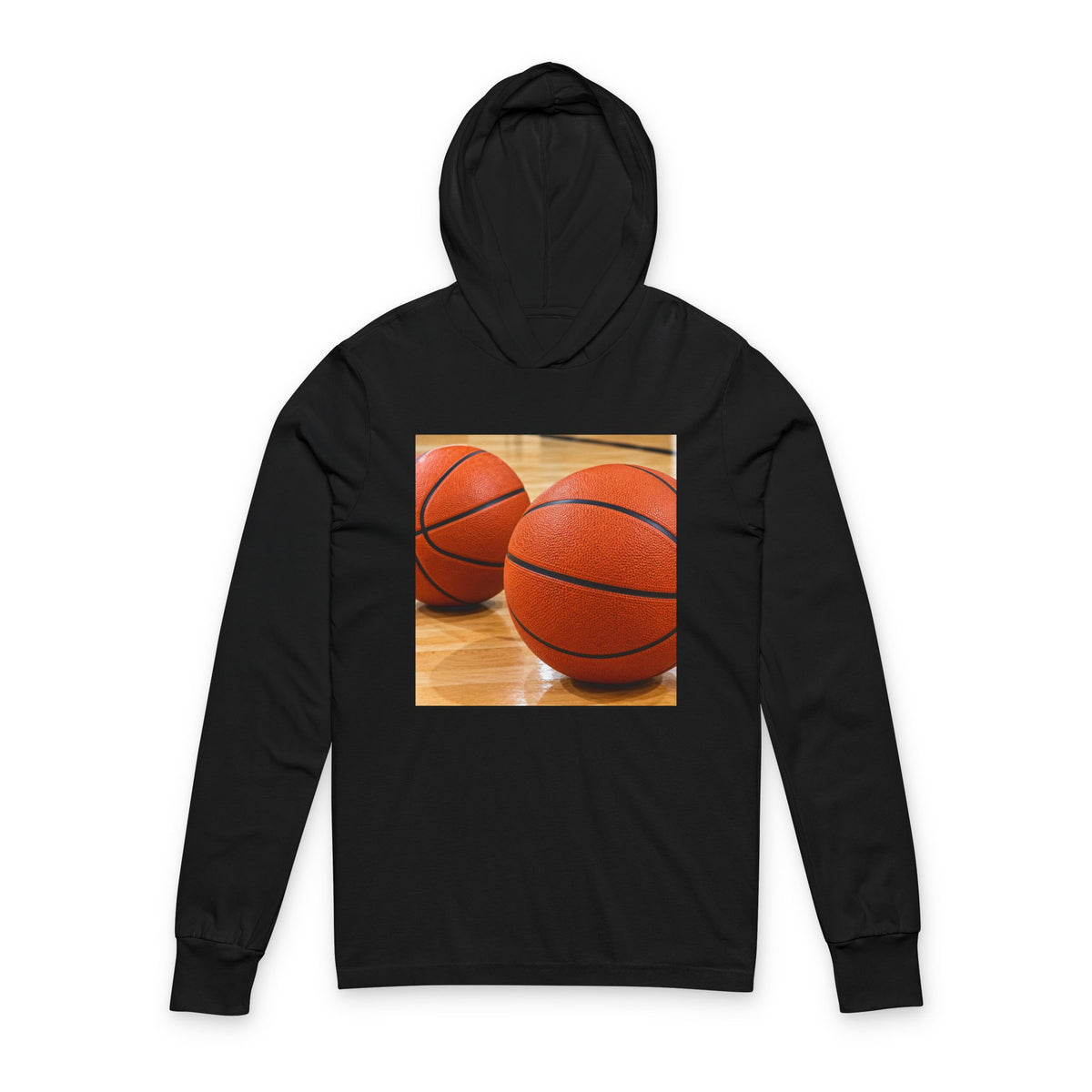 Basketball Graphic Hooded Long Sleeve Tee