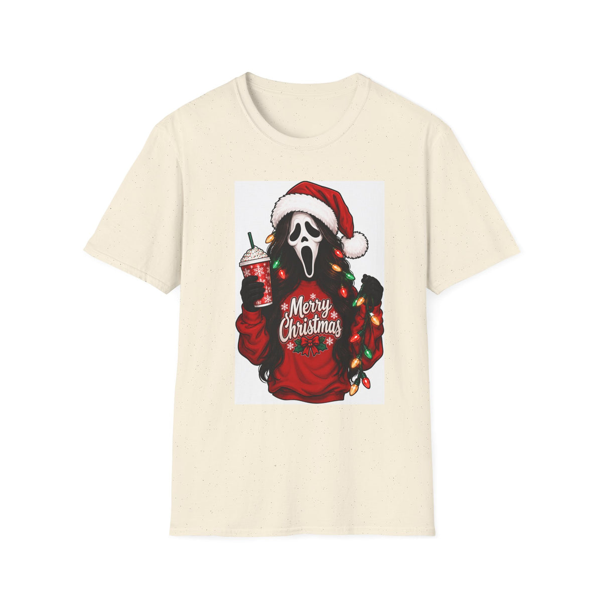 Christmas Scream T-Shirt – Santa Ghostface "Merry Christmas" Holiday Tee