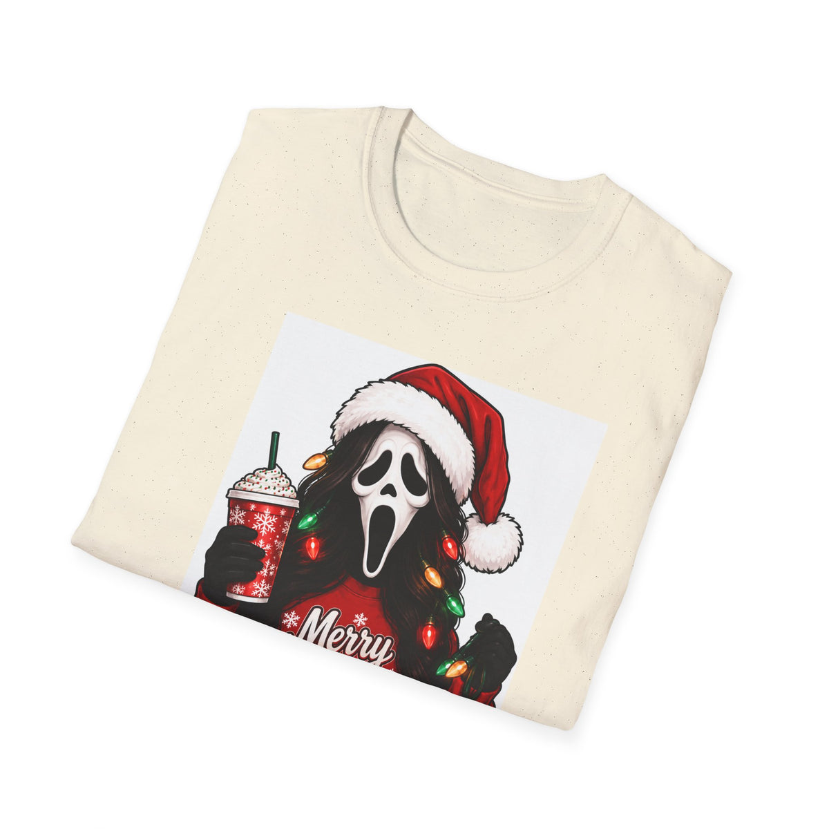 Christmas Scream T-Shirt – Santa Ghostface "Merry Christmas" Holiday Tee