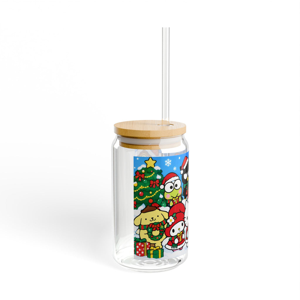 Hello Kitty Christmas Sipper Glass — 16oz Holiday Straw Tumbler