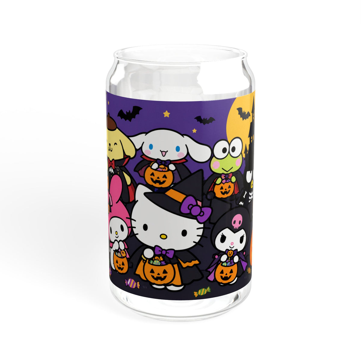 Hello Kitty Halloween Sipper Glass — 16oz Cute Characters Trick-or-Treat Drink Tumbler