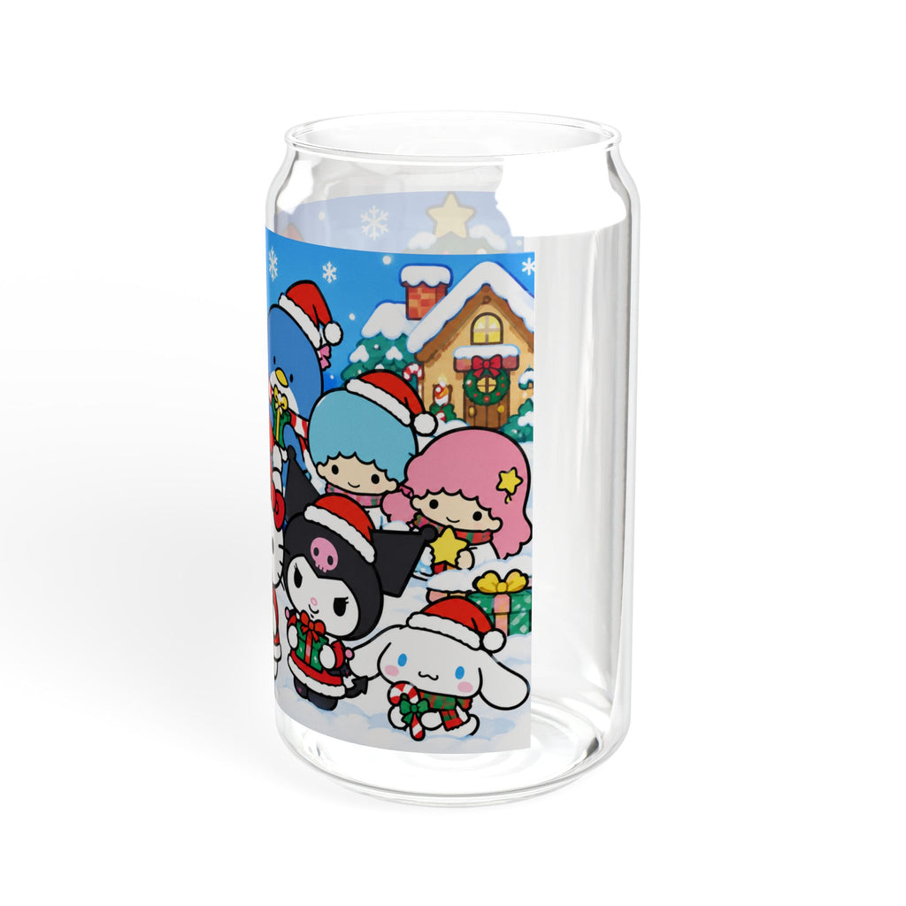 Hello Kitty Christmas Sipper Glass — 16oz Holiday Straw Tumbler