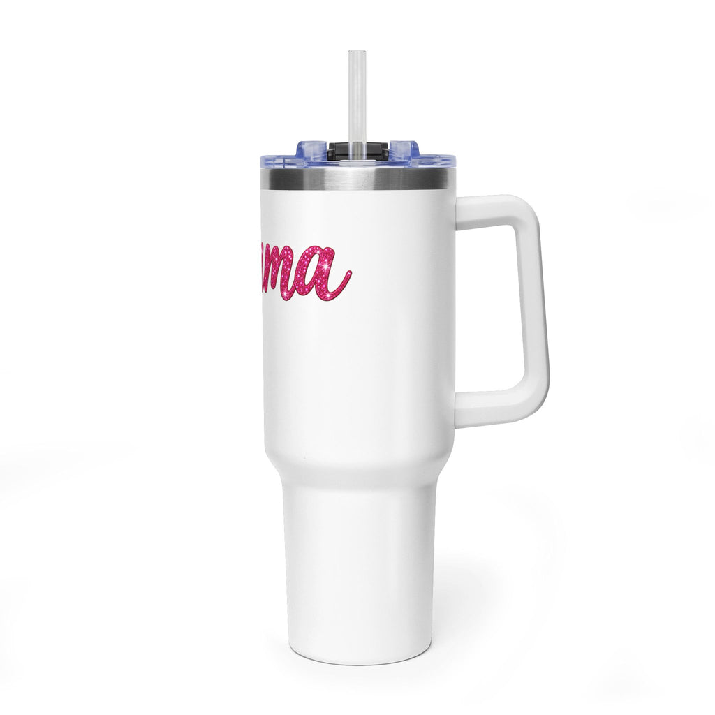 Tumbler — 'Mama' Pink Glitter 40oz Vacuum Insulated Travel Cup