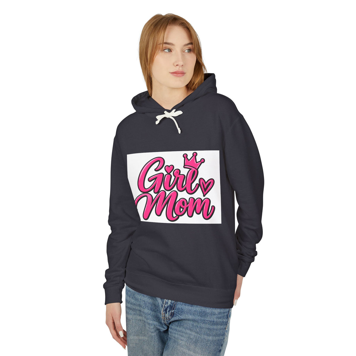 Girl Mom Hoodie — Pink Crown Mothers Day Sweatshirt