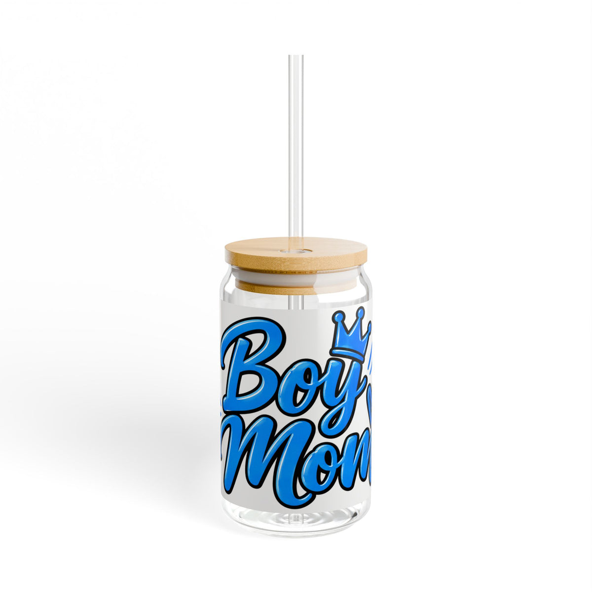 Boy Mom Sipper Glass — 16oz Insulated Straw Tumbler for Proud Moms