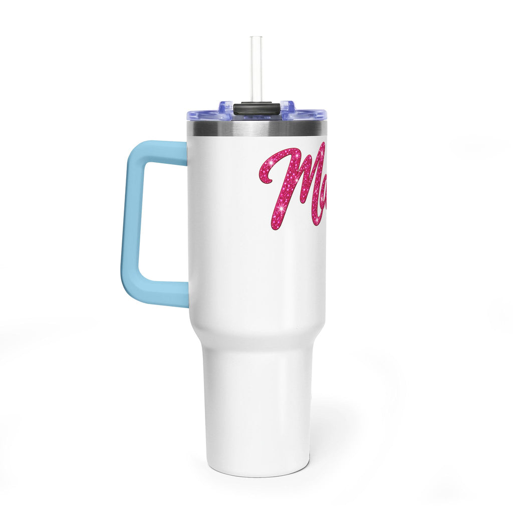 Tumbler — 'Mama' Pink Glitter 40oz Vacuum Insulated Travel Cup