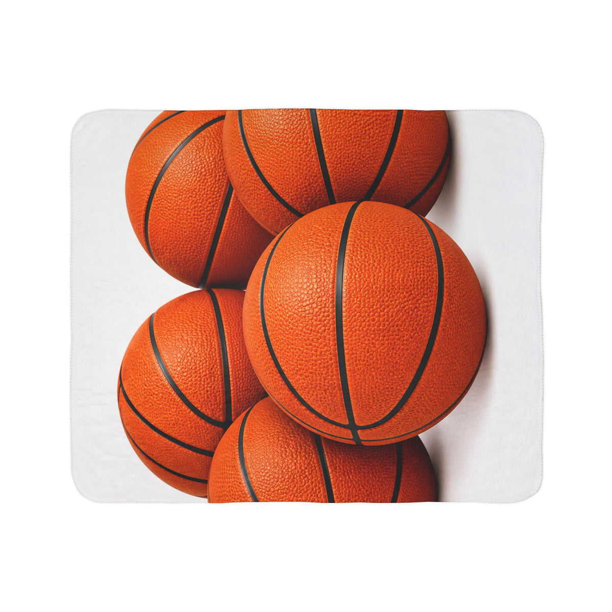 Basketball Sherpa Blanket – Cozy Orange Basketball Design for Fans, Gift for Players & Sports Lovers