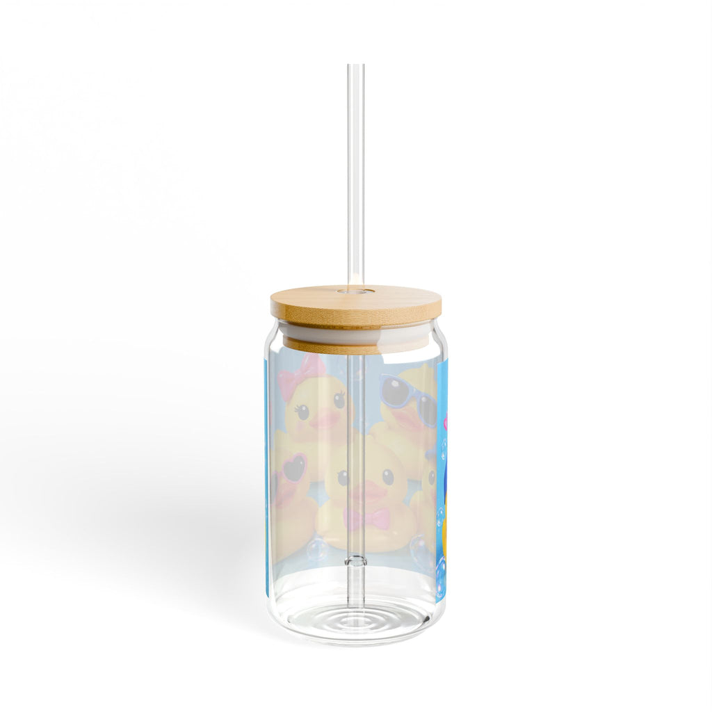 Rubber Duck Sipper Glass — 16oz Cute Duckling Straw Tumbler