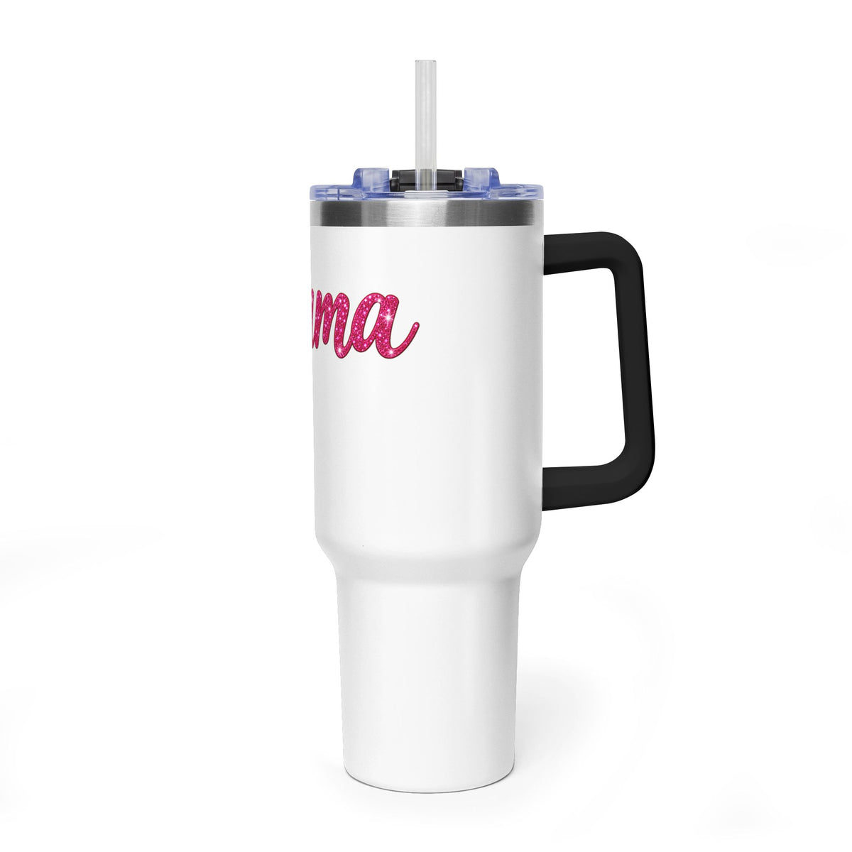Tumbler — 'Mama' Pink Glitter 40oz Vacuum Insulated Travel Cup