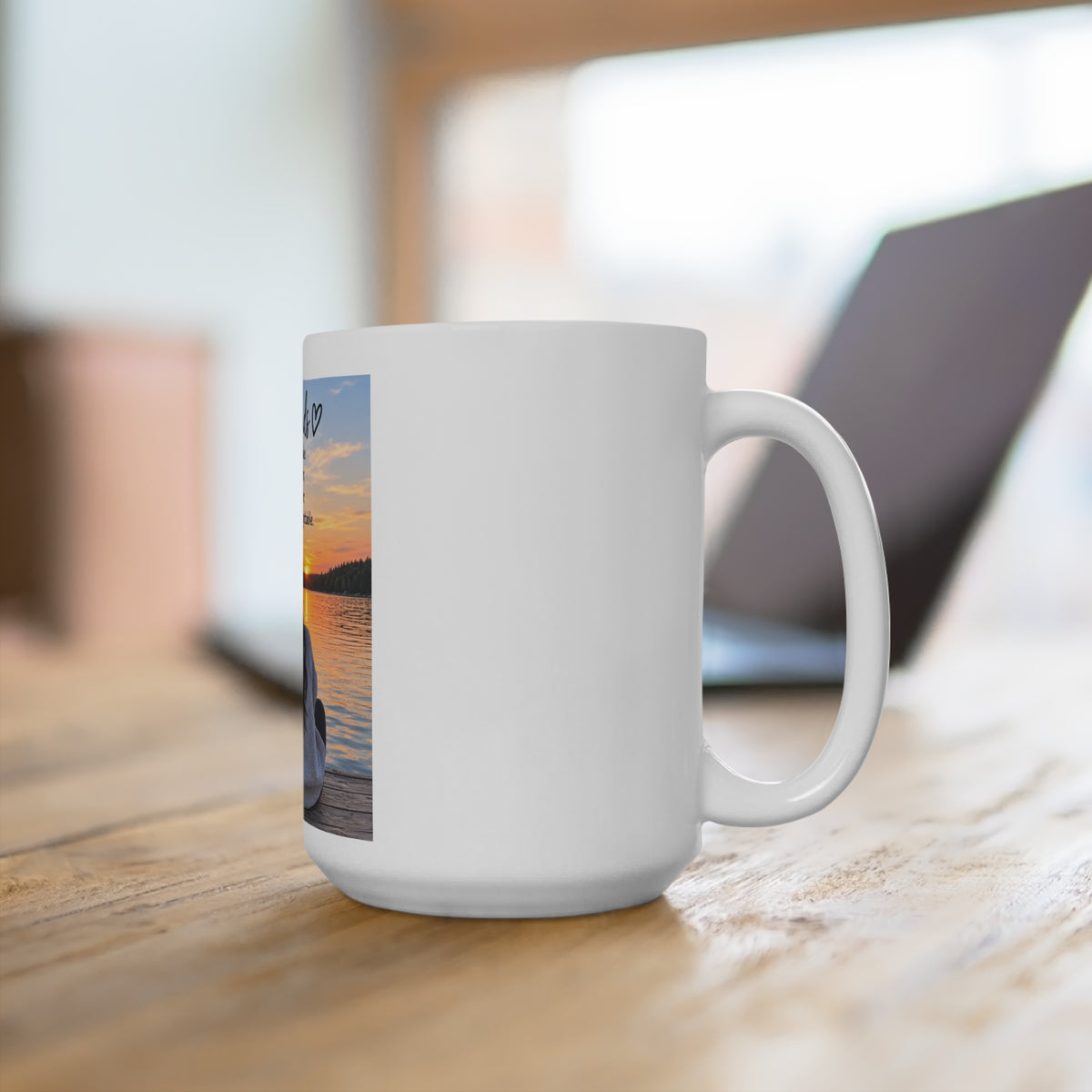 Best Friends 15oz Photo Mug - "Best Friends" Sentimental Gift with Sunset Lake Design