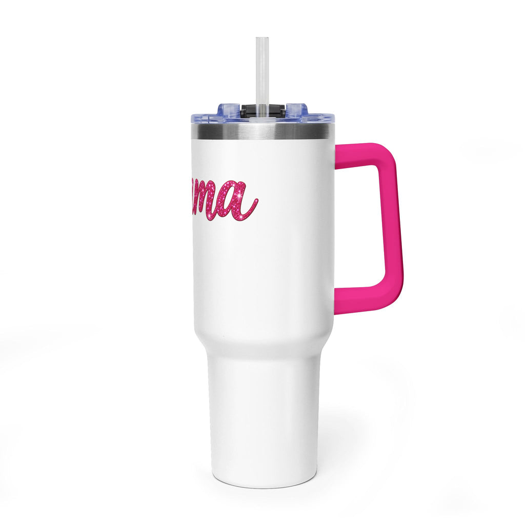 Tumbler — 'Mama' Pink Glitter 40oz Vacuum Insulated Travel Cup