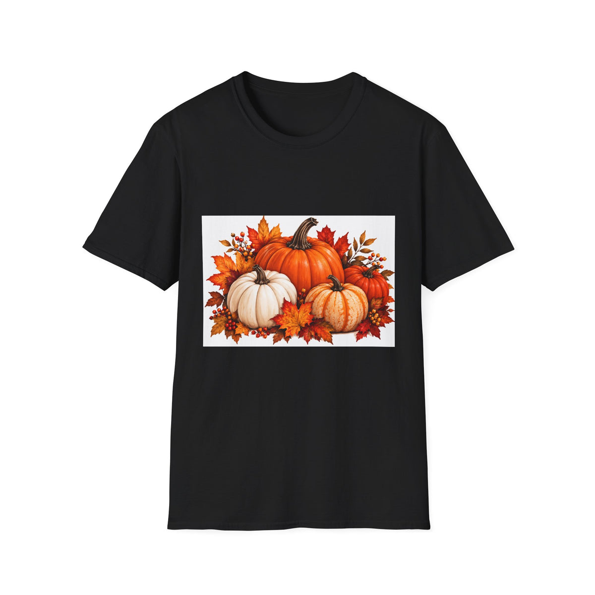 Fall Pumpkin Trio T-Shirt – Autumn Leaves Harvest Tee