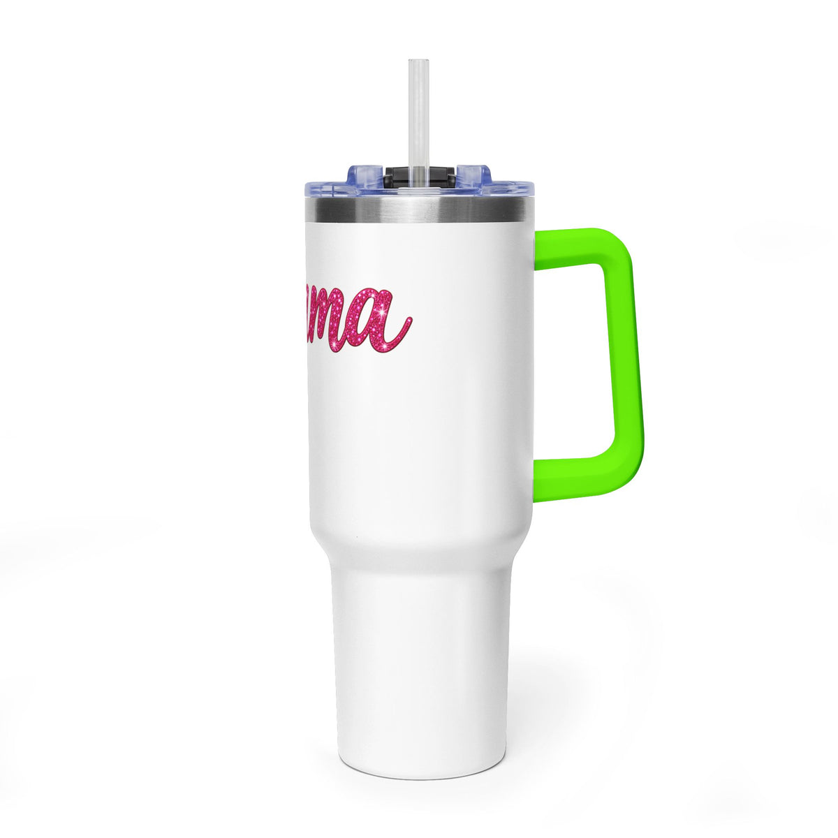 Tumbler — 'Mama' Pink Glitter 40oz Vacuum Insulated Travel Cup
