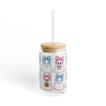 Ghost Bows 16oz Sipper Glass — Cute Halloween Drink Tumbler