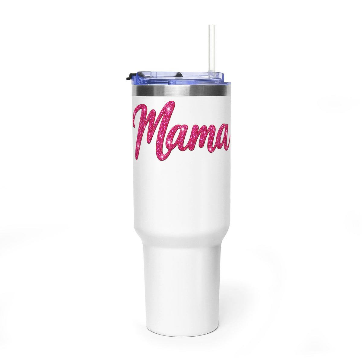 Tumbler — 'Mama' Pink Glitter 40oz Vacuum Insulated Travel Cup