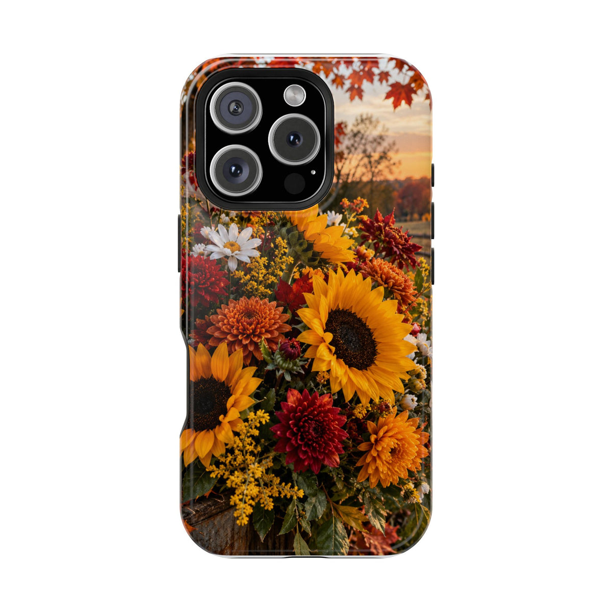 Sunflower Harvest Phone Case — Fall Floral Magnetic Impact-Resistant Cover