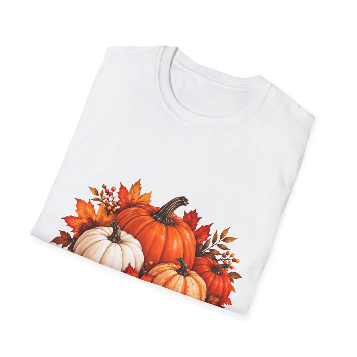 Fall Pumpkin Trio T-Shirt – Autumn Leaves Harvest Tee