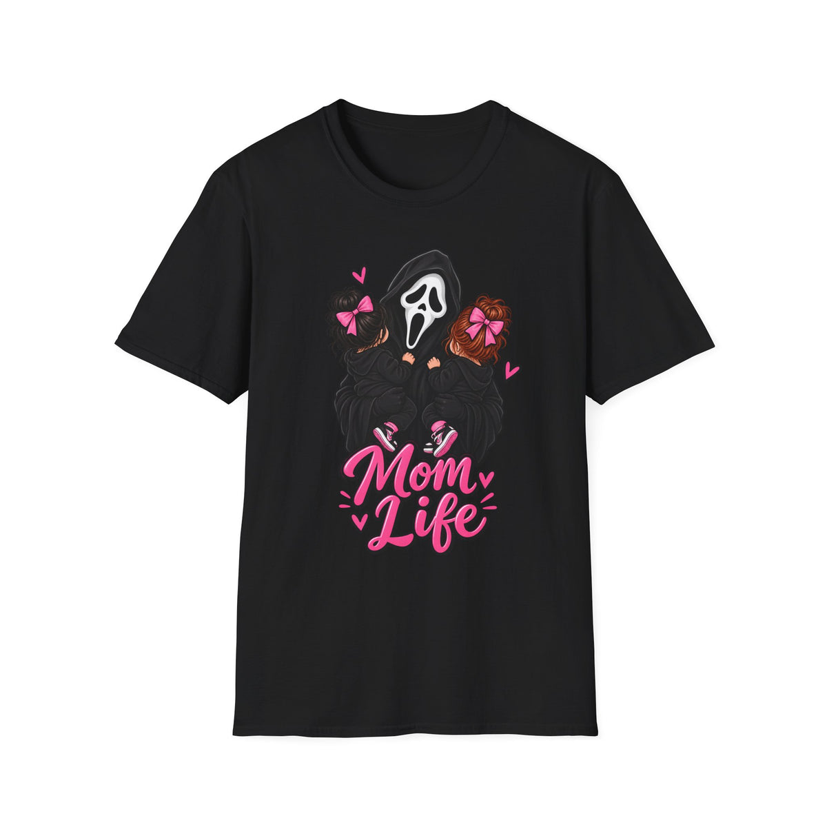 Mom Life Horror Graphic T-Shirt — Cute Scream Mask Mom Design