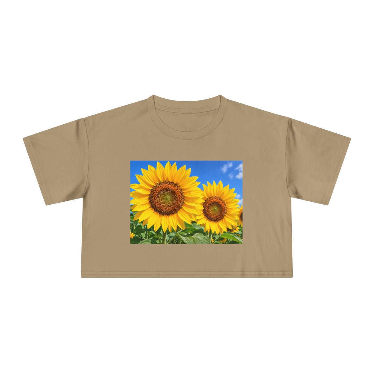 Sunflower Print Crop Tee