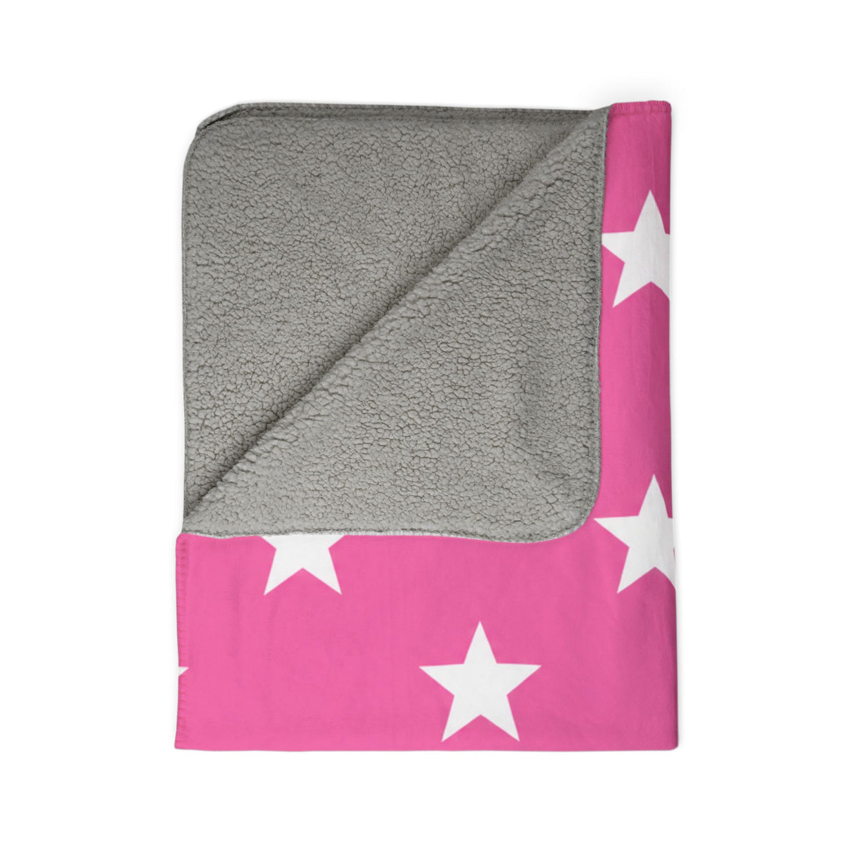 Pink Star Sherpa Blanket – Cozy Fleece Throw for Girls & Kids