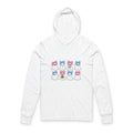 Cute Ghosts Pattern Hooded Long Sleeve Tee — Halloween Bow Ghosts Graphic